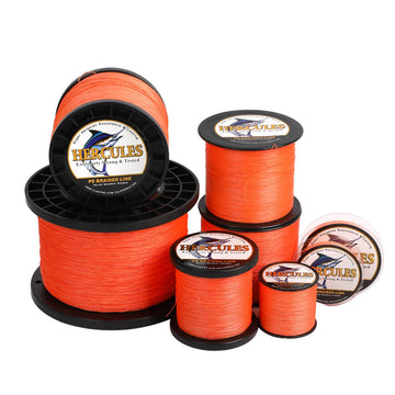 1500M 1640Yds Orange 10lb-200lb HERCULES PE braid Fishing Line 8 Strands HERCULES
